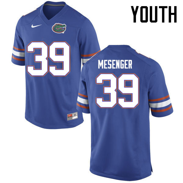 Youth Florida Gators #39 Jacob Mesenger College Football Jerseys Sale-Blue